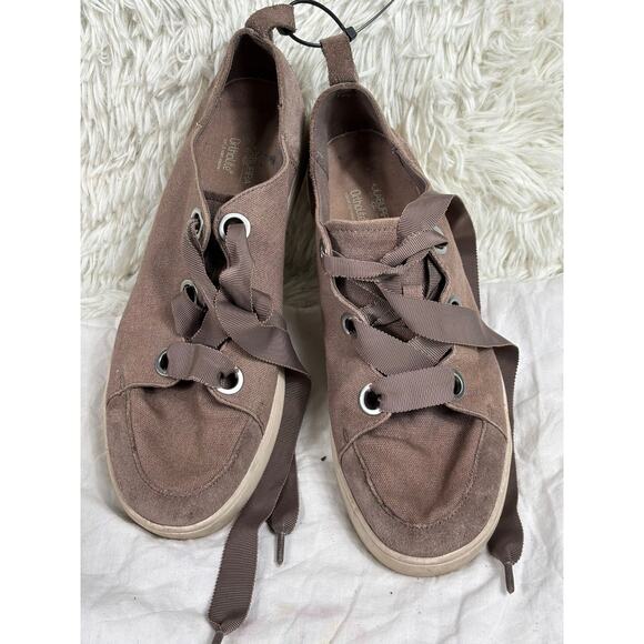 Koolaburra by UGG Womens Penley Suede Canvas Sneakers Cinder Size 10 Lace Up - Picture 1 of 8